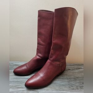 Vintage Etienne Aigner Leather Riding Boots Burgundy Size 9.5M